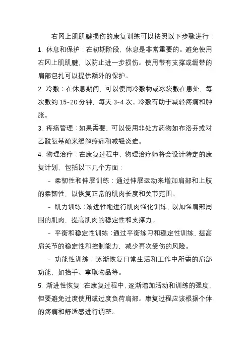 右冈上肌肌腱损伤的康复训练