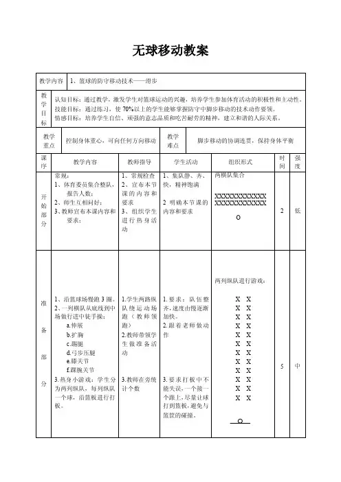 篮球滑步教案