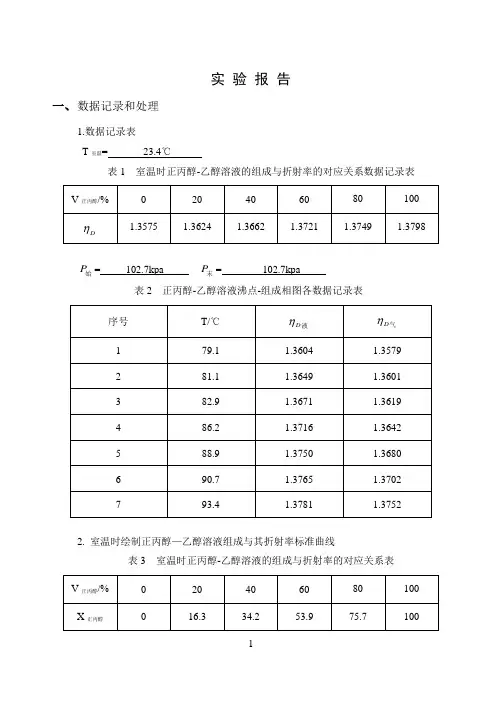 实验十一_二组分沸点组成相图的制作