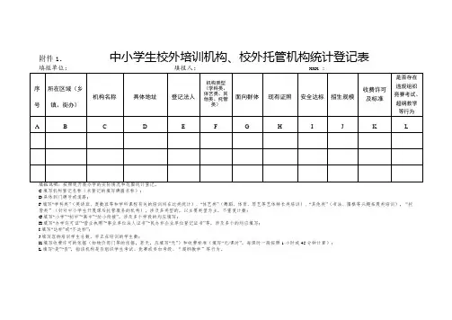 最新整理1中小学生校外培训机构校外托管机构统计登记表.doc