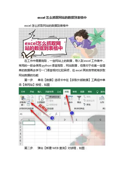 excel怎么抓取网站的数据到表格中