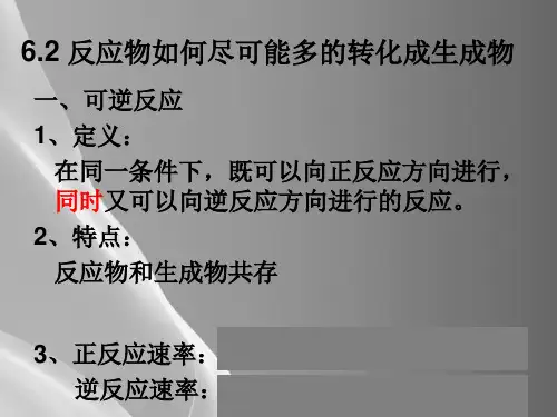 沪科版化学高一下册-6.2.1 反应物如何尽可能转变成生成物  课件   品质课件PPT