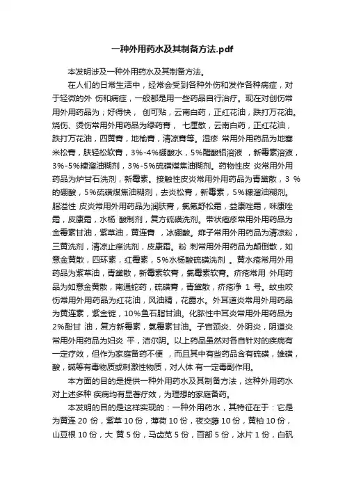 一种外用药水及其制备方法.pdf