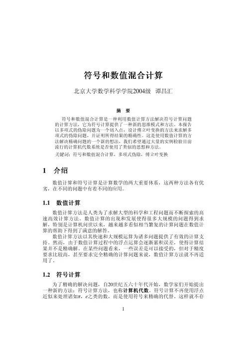 符号和数值混合计算