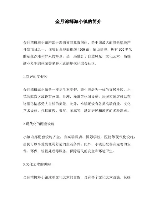 金月湾椰海小镇的简介