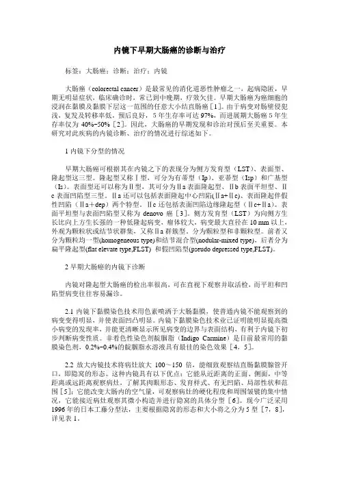 内镜下早期大肠癌的诊断与治疗