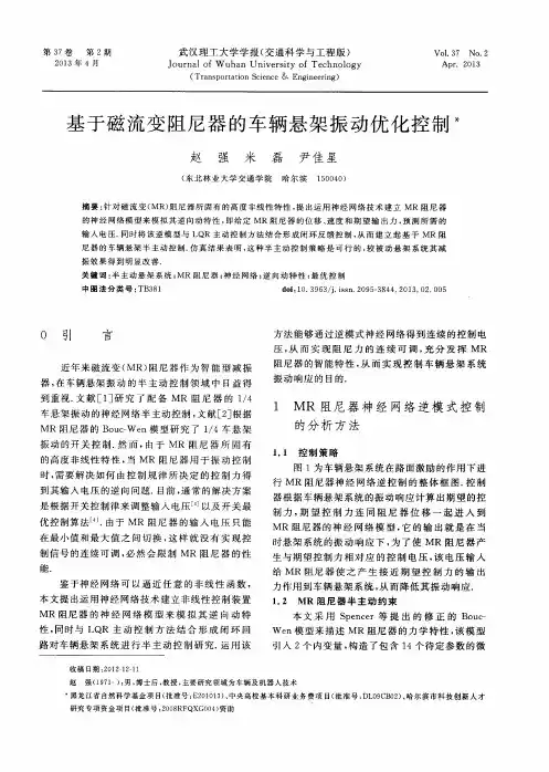 基于磁流变阻尼器的车辆悬架振动优化控制