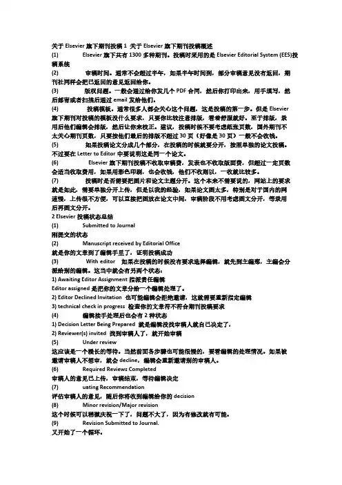 Elsevier投稿的一些问题-推荐下载