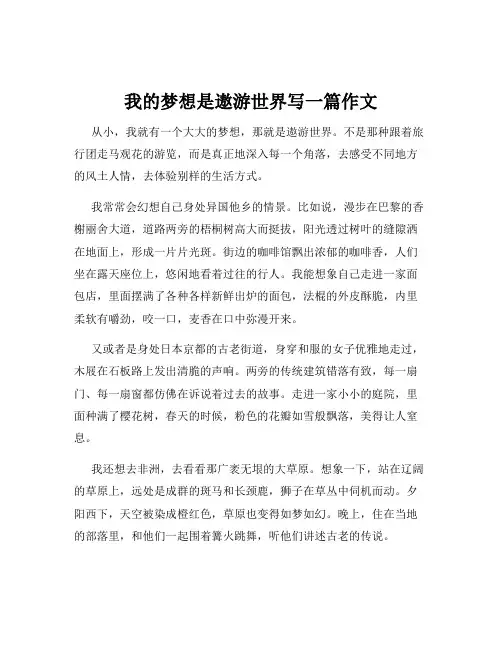 我的梦想是遨游世界写一篇作文
