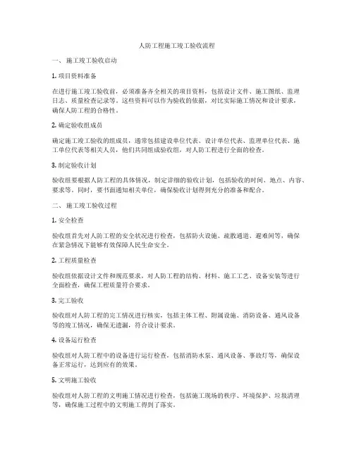 人防工程施工竣工验收流程