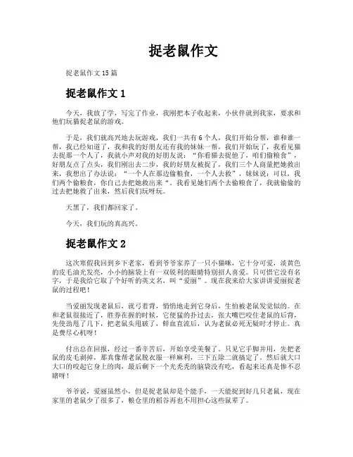 捉老鼠作文
