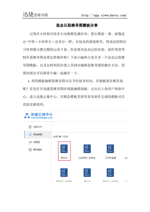 昆虫记思维导图模板分享