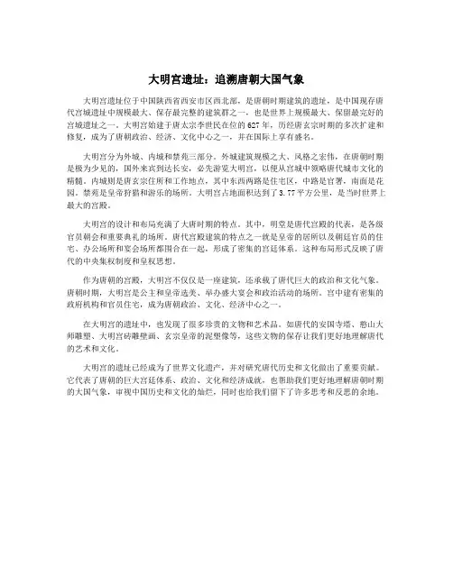 大明宫遗址：追溯唐朝大国气象
