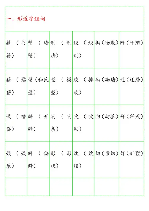 小学语文形近字组词大全