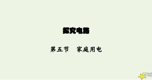 沪科版九年级物理第十五章探究电路第五节家庭用电课件