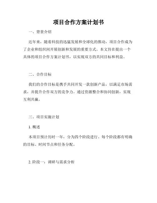 项目合作方案计划书