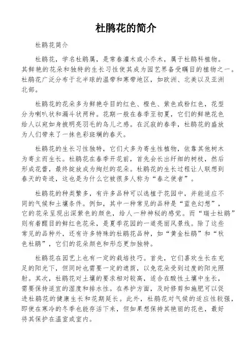 杜鹃花的简介