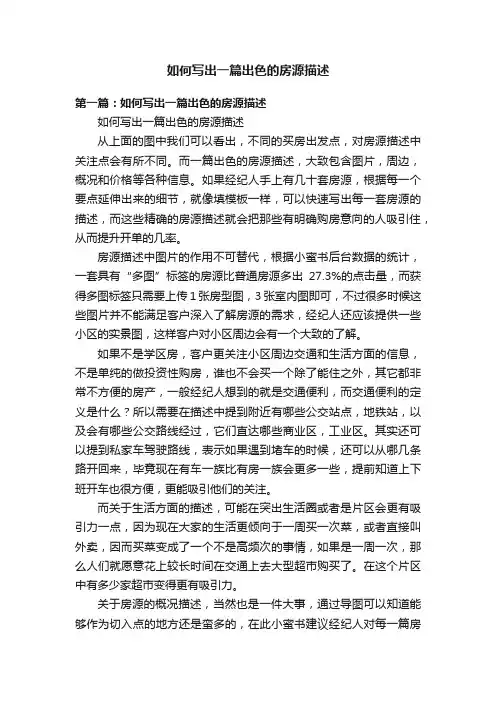 如何写出一篇出色的房源描述