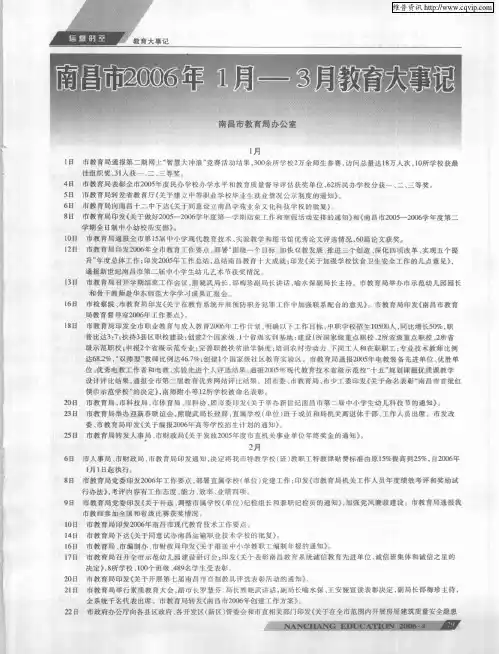南昌市2006年1月-3月教育大事记