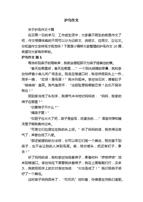 关于护鸟作文十篇