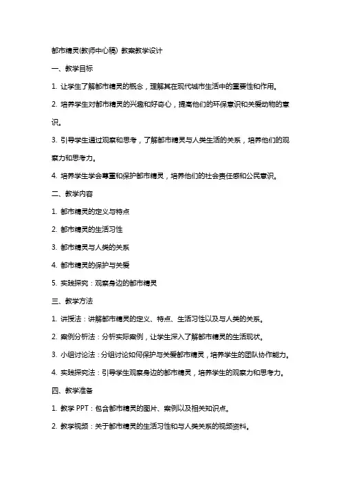 都市精灵(教师中心稿) 教案教学设计