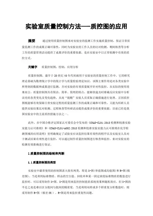 实验室质量控制方法—-质控图的应用
