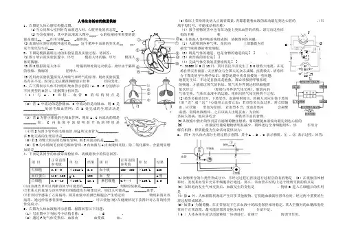 人体生命活动的能量供给