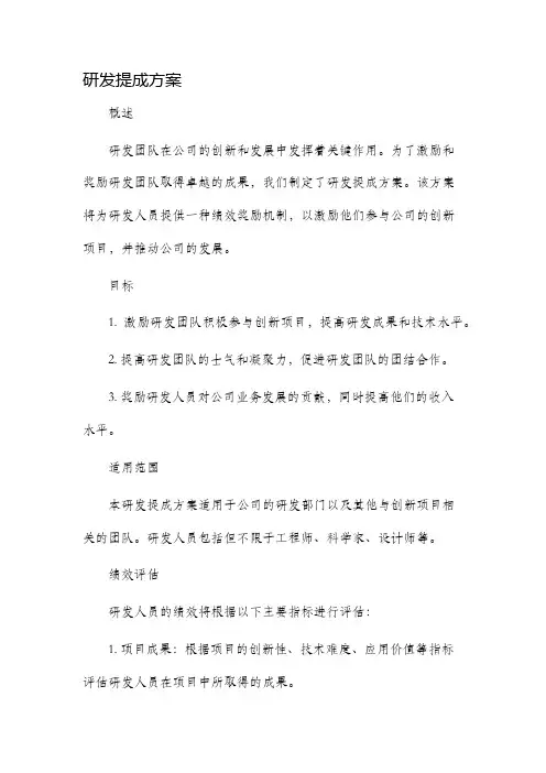 研发提成方案