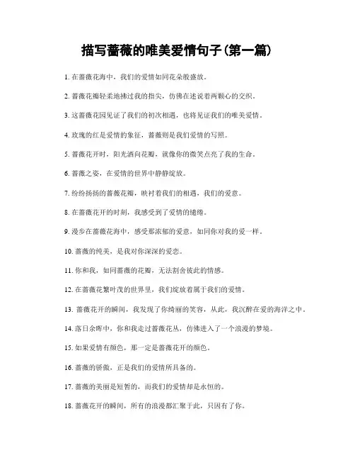 描写蔷薇的唯美爱情句子(精选合集两篇)