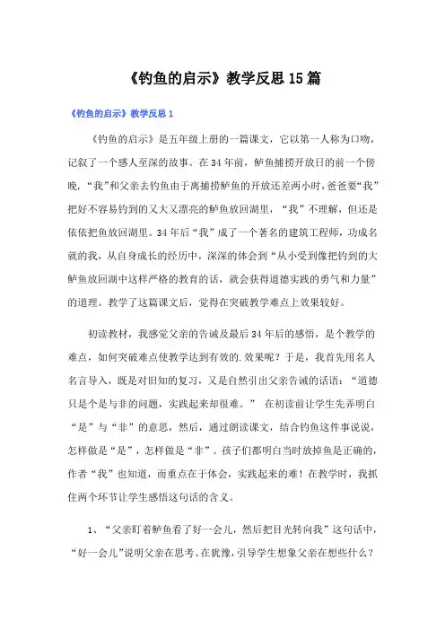 《钓鱼的启示》教学反思15篇