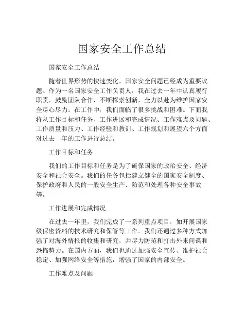 国家安全工作总结 (3)