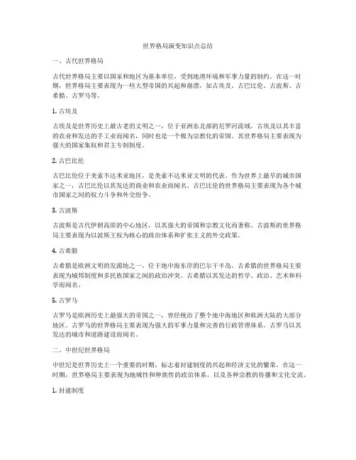 世界格局演变知识点总结