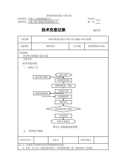 盾构始发技术交底