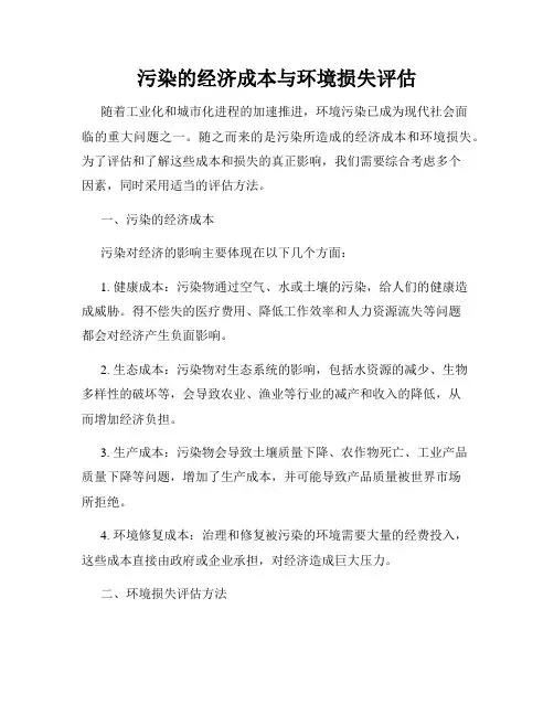 污染的经济成本与环境损失评估
