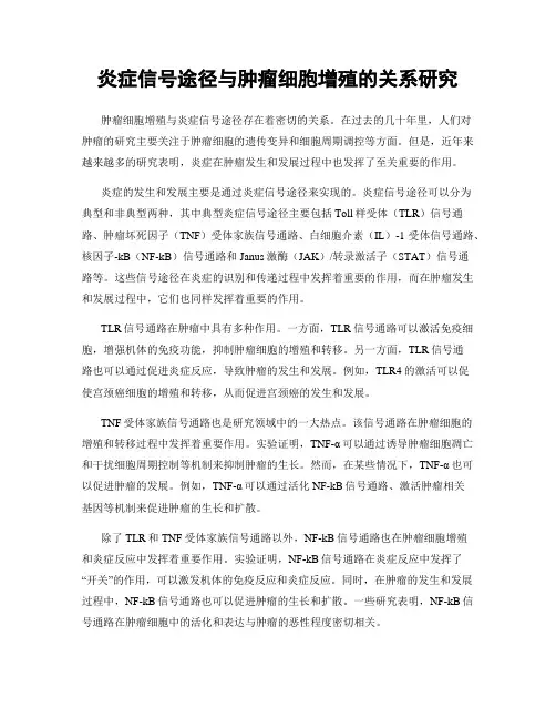 炎症信号途径与肿瘤细胞增殖的关系研究