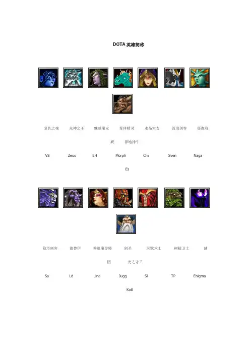 dota简称