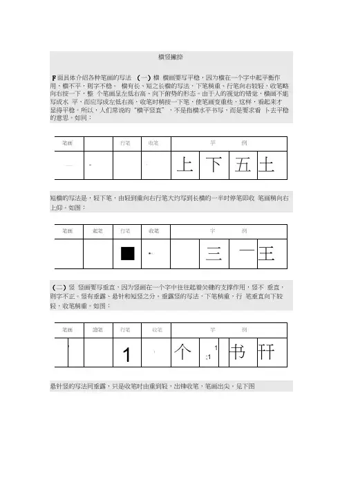 28种基本笔画例字
