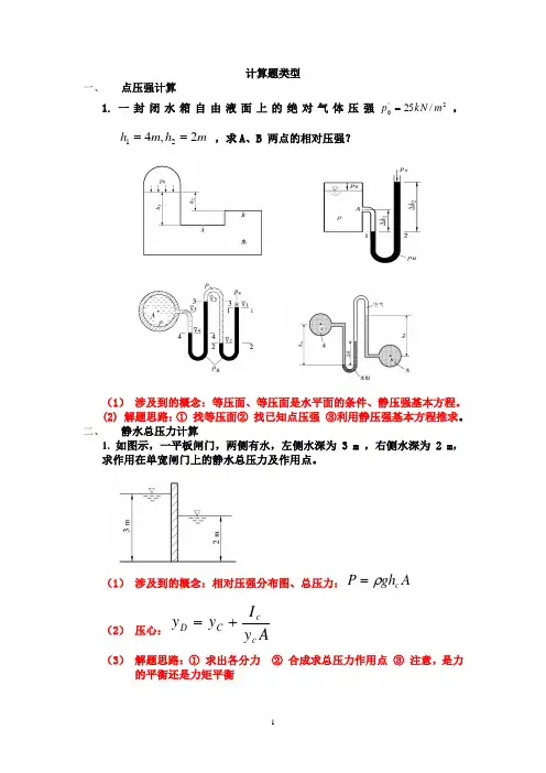 水力学计算题型