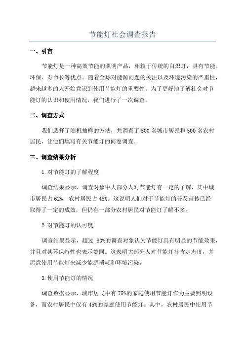 节能灯社会调查报告