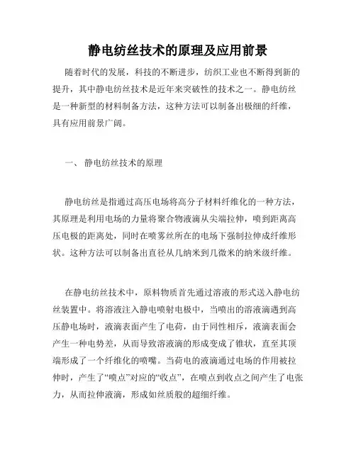 静电纺丝技术的原理及应用前景