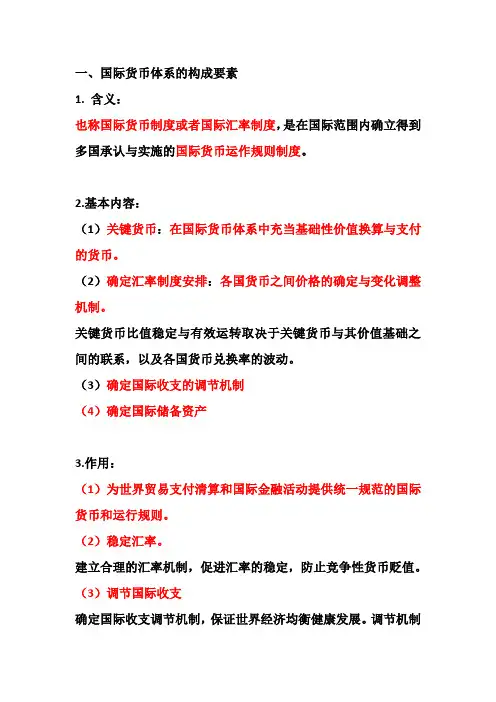 东财国际金融学第五章国际货币体系.