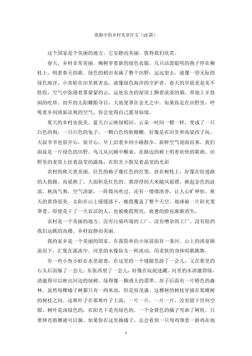 我眼中的乡村美景作文(10篇)