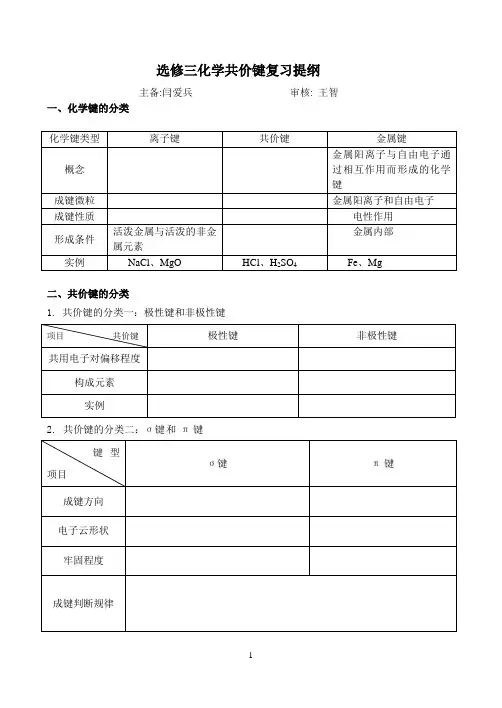 2.1  共价键复习提纲好