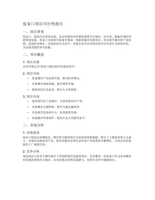 张家口项目可行性报告