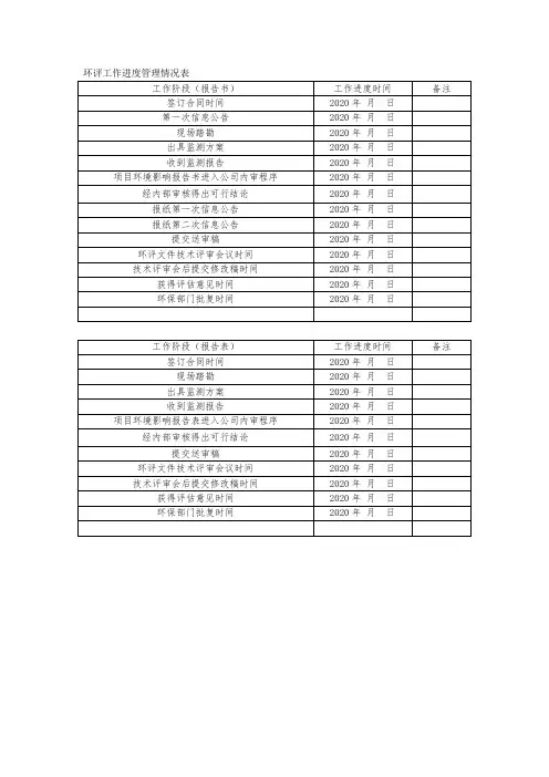 环评工作进度表