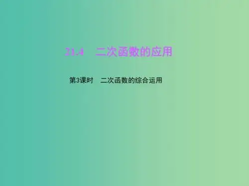 九年级数学上册 21.4 二次函数的应用(第3课时)二次函数的综合运用课件 (新版)沪科版