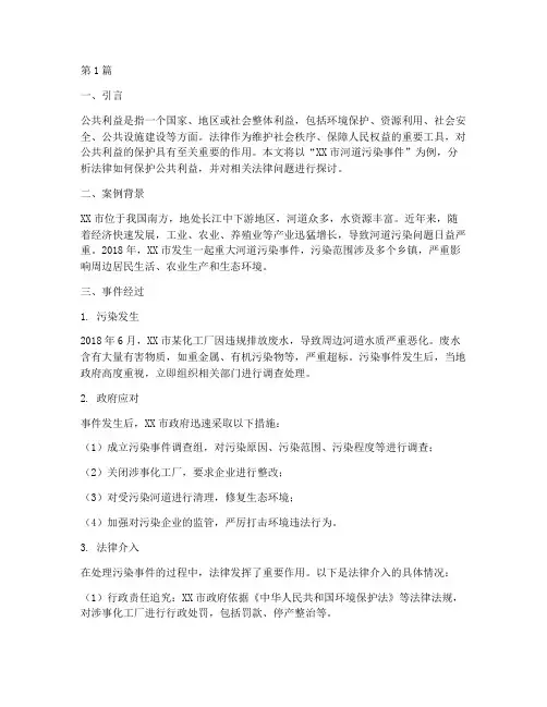 法律保护公共利益的案例(3篇)