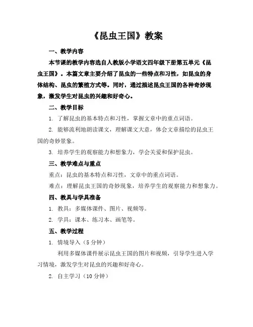 《昆虫王国》教案