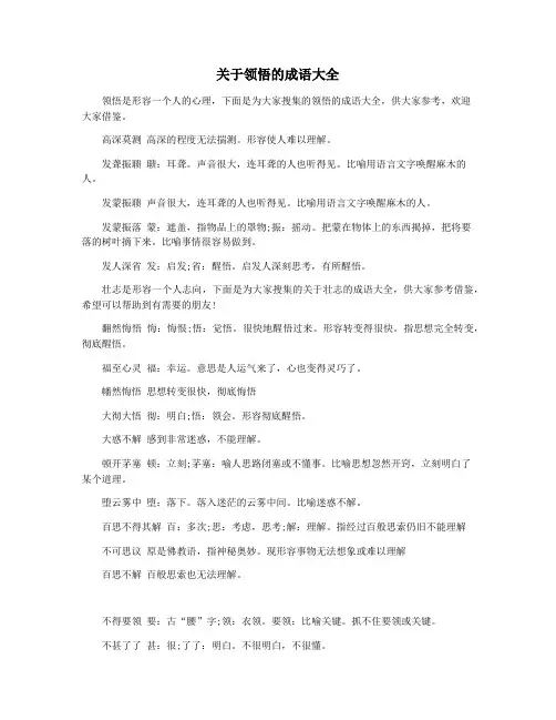 关于领悟的成语大全