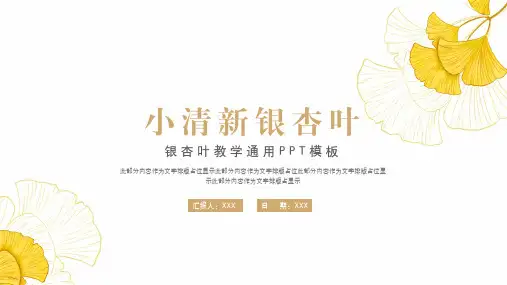 简洁小清新银杏叶教学通用PPT